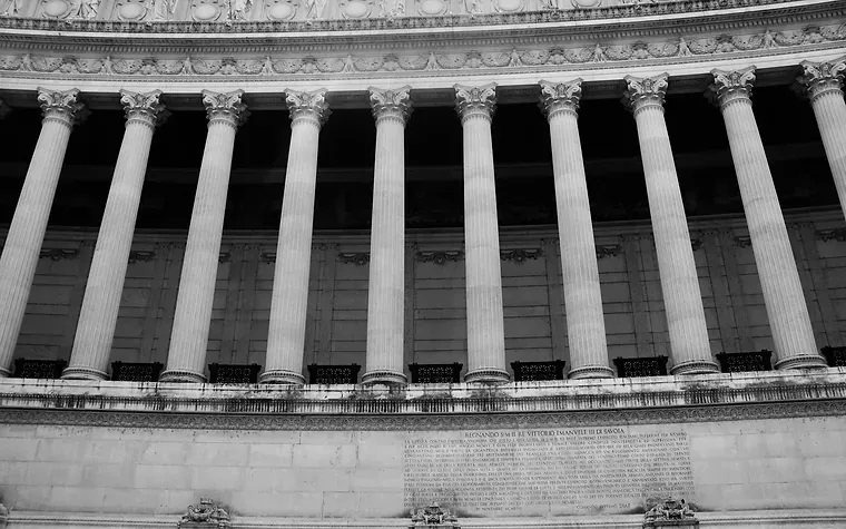 Colonnade of a neoclassical government building