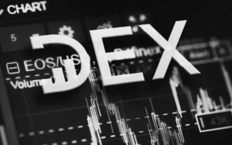 Crypto exchange trading chart on screen